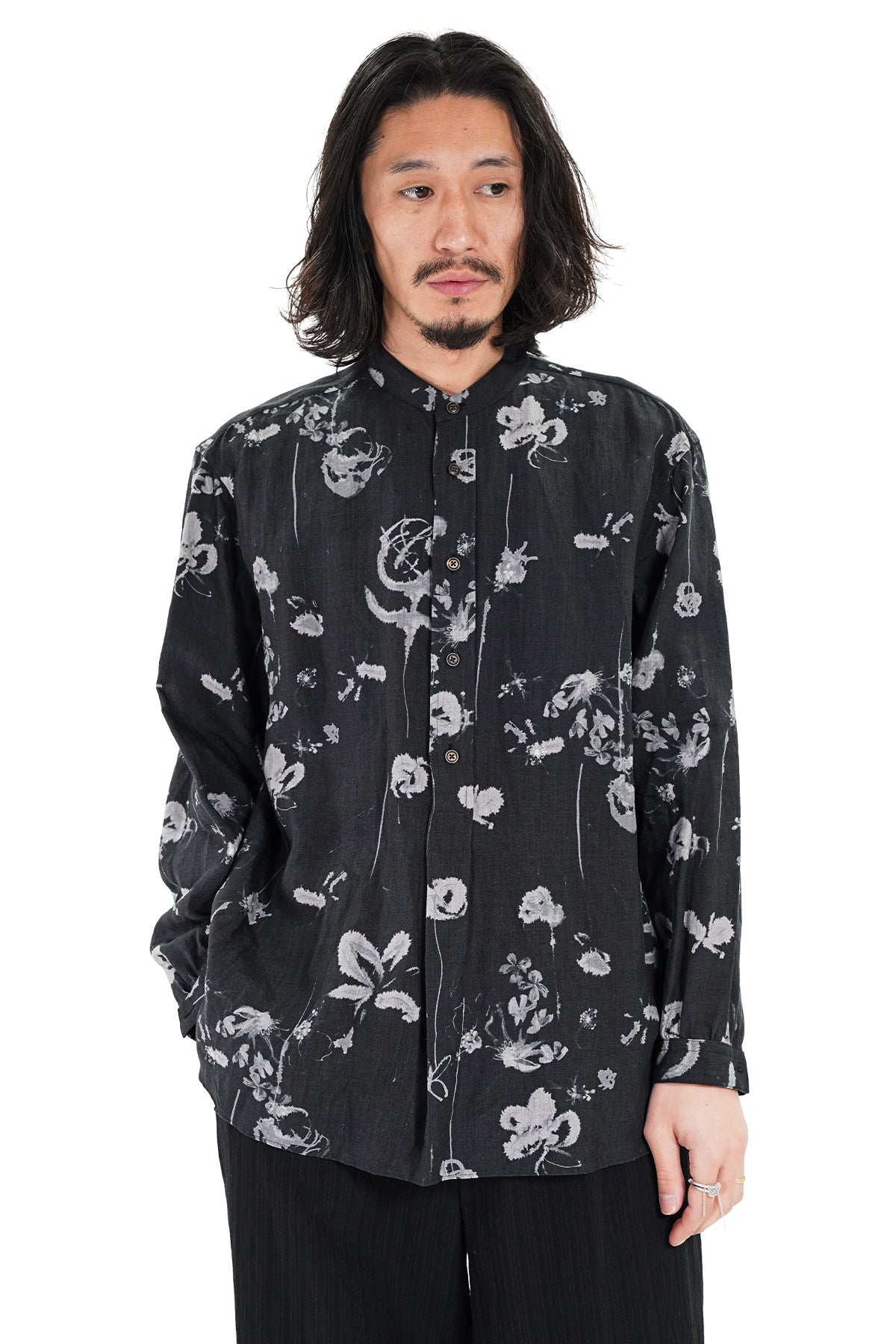 BAND COLLAR PULLOVER SHIRT