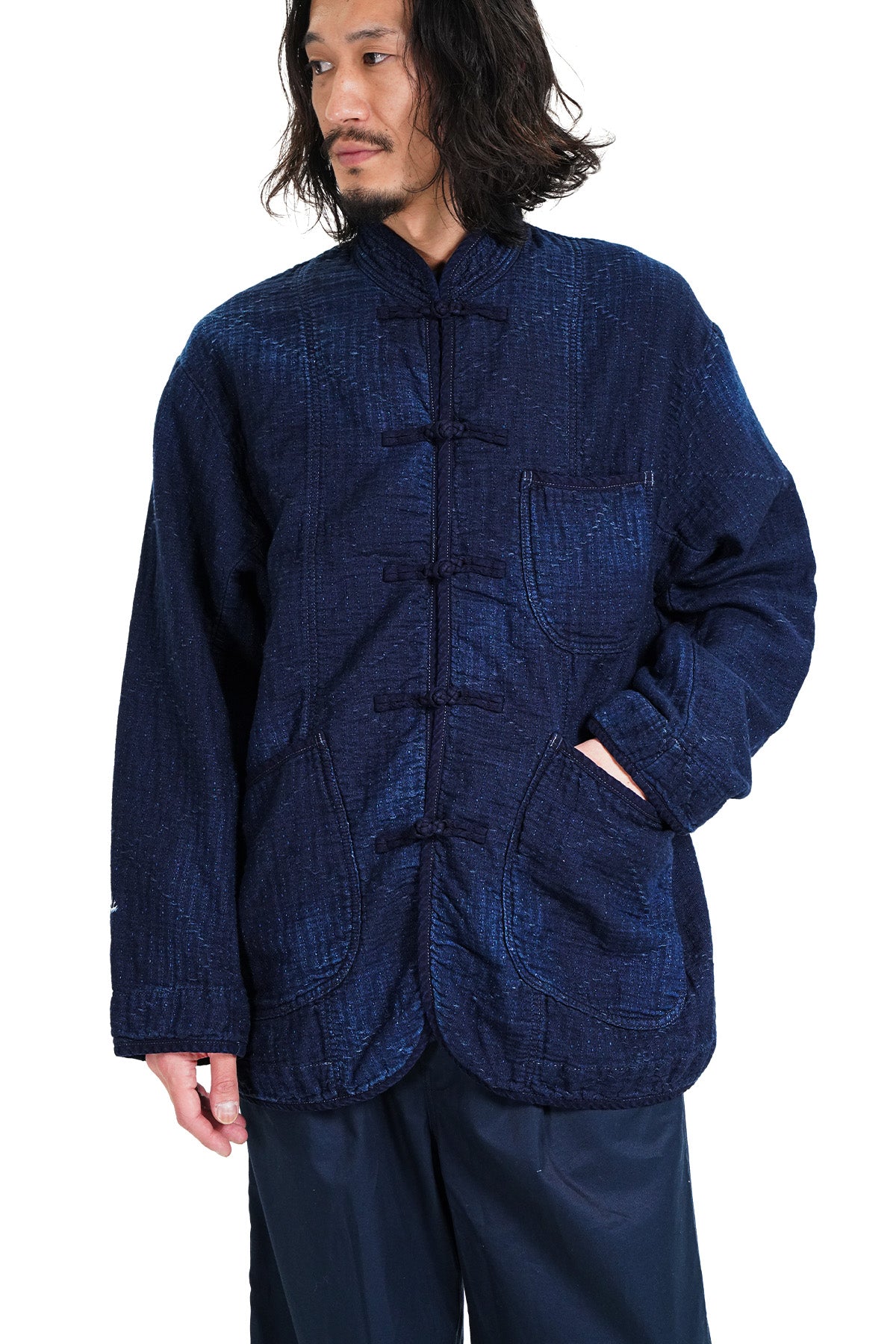 SEA ISLAND SASHIKO CHINESE JACKET (LIMITED)