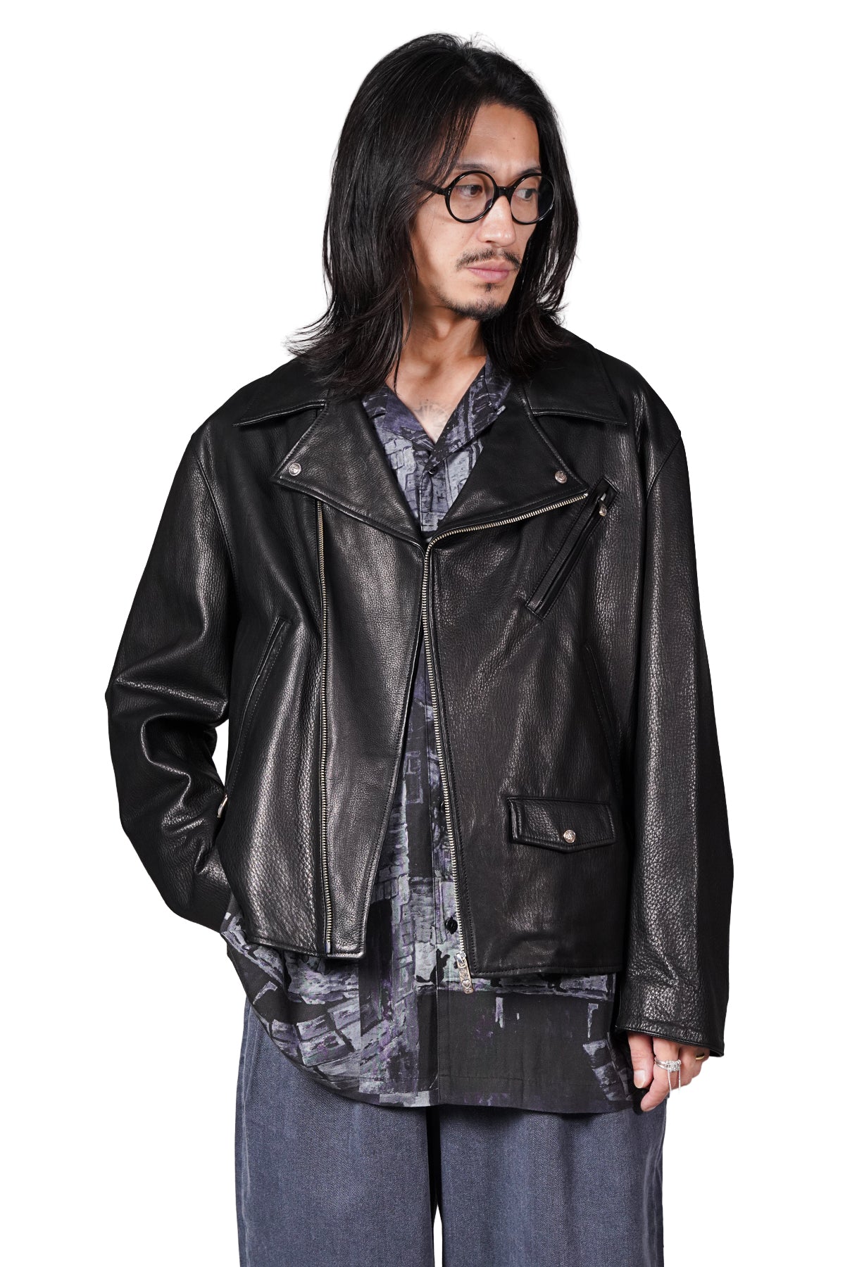 PC RIDERS JACKET W / LOVE & PEACE SILVER