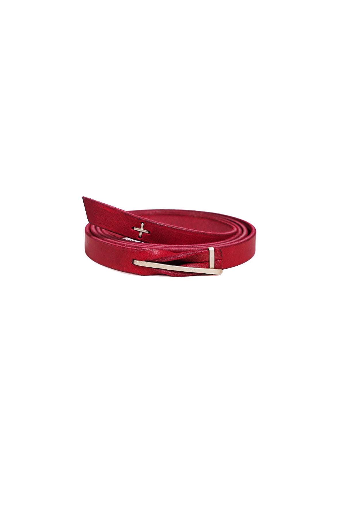 LEATHER BUCKLE SLIM BELT
