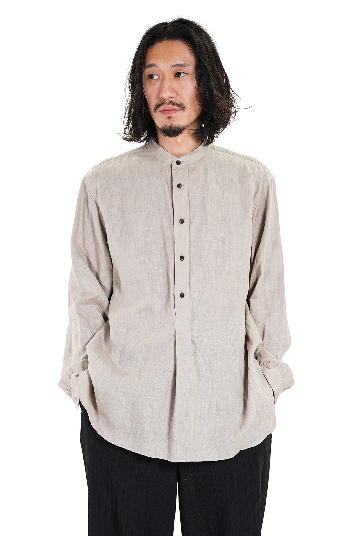 BAND COLLAR PULLOVER SHIRT