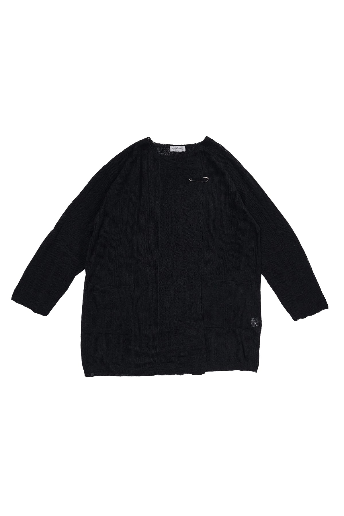 KNIT CARDIGAN WITH SAFETY PIN