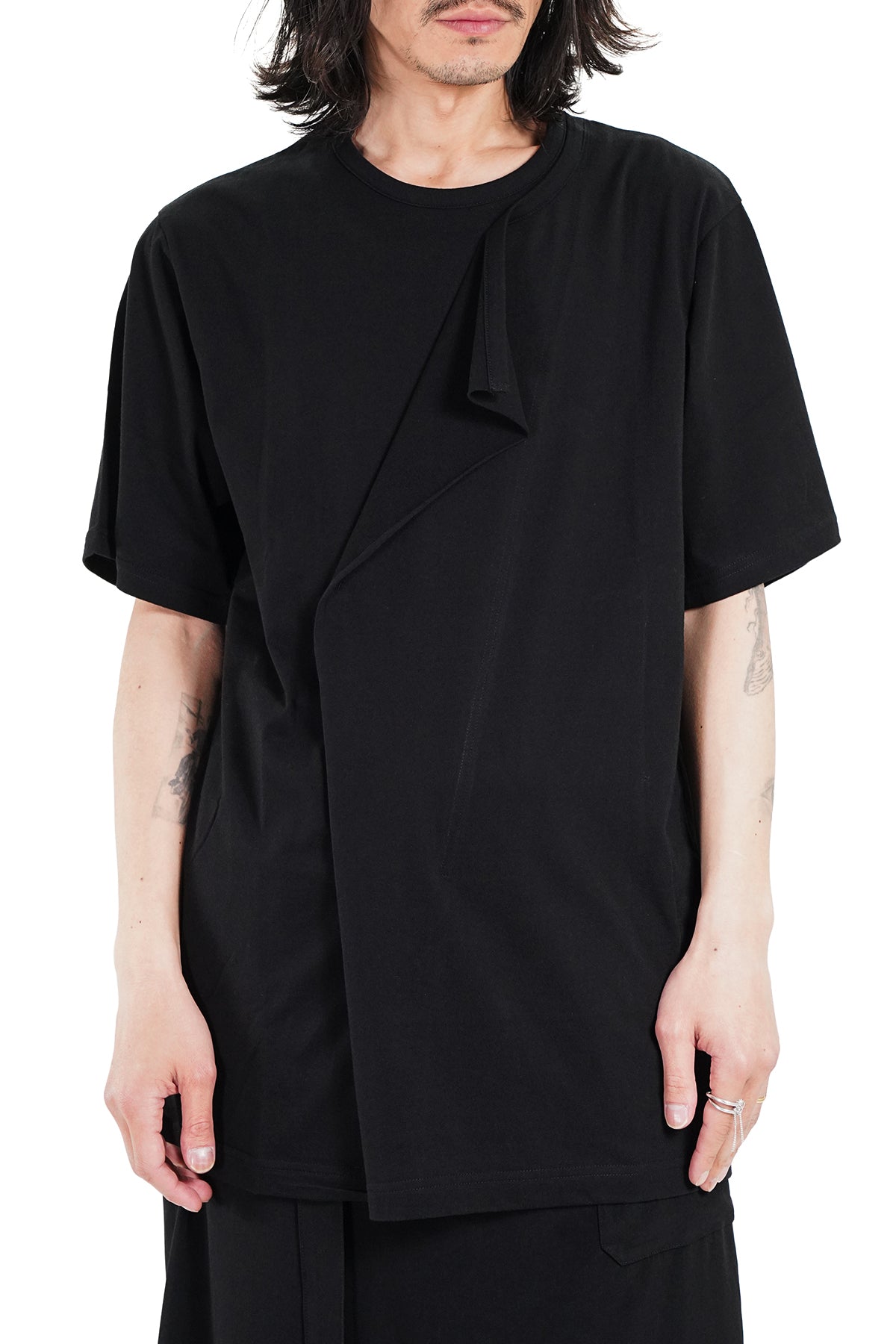DRAPED SHORT-SLEEVED T-SHIRT