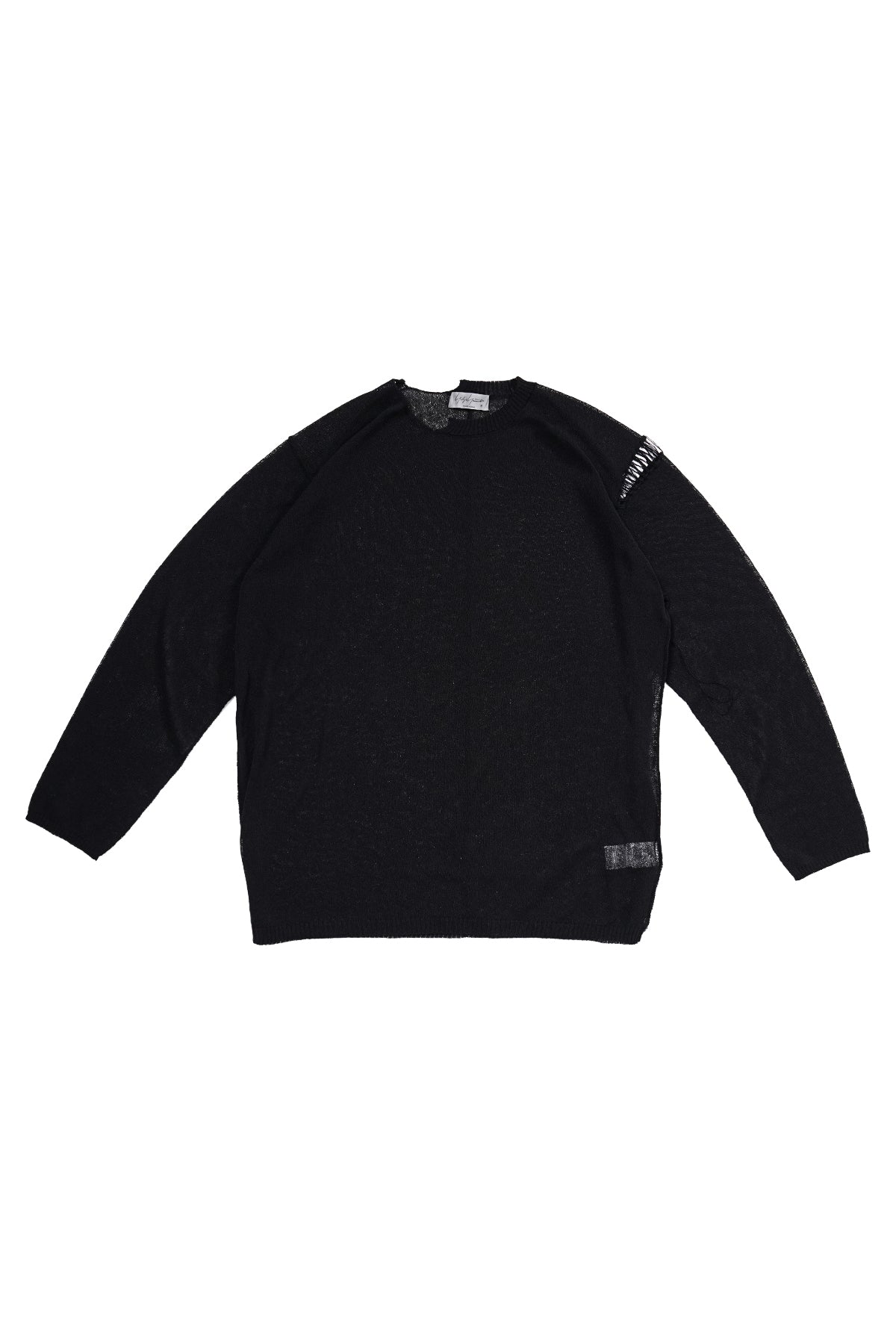CREW NECK PULLOVER WITH EMBROIDERED YARN KNIT