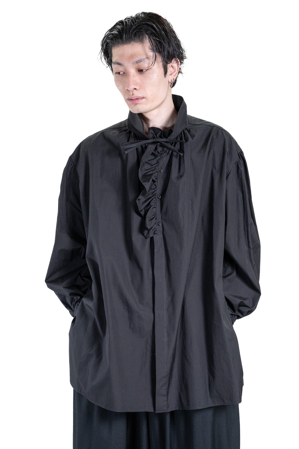 COTTON BROAD FRILL BLOUSE