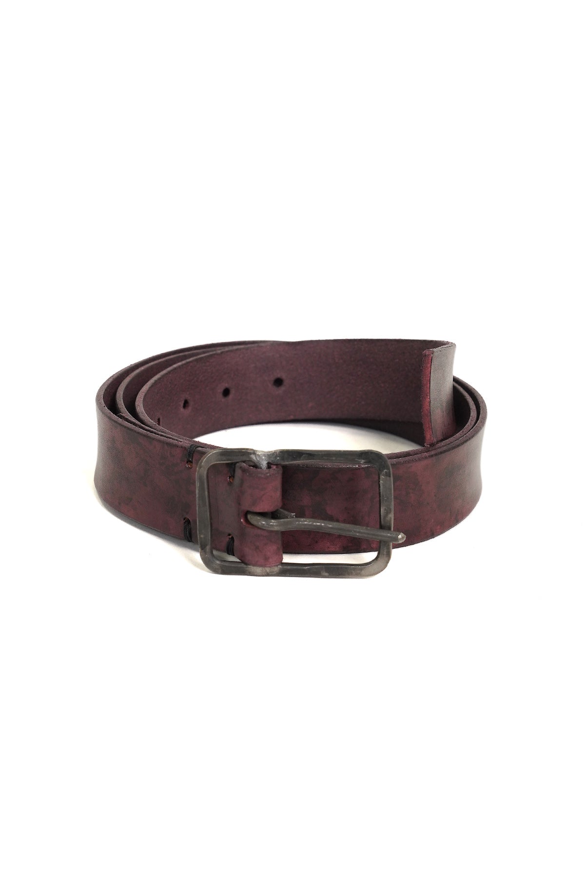 RECTANGULAR BUCKLE LEATHER BELT