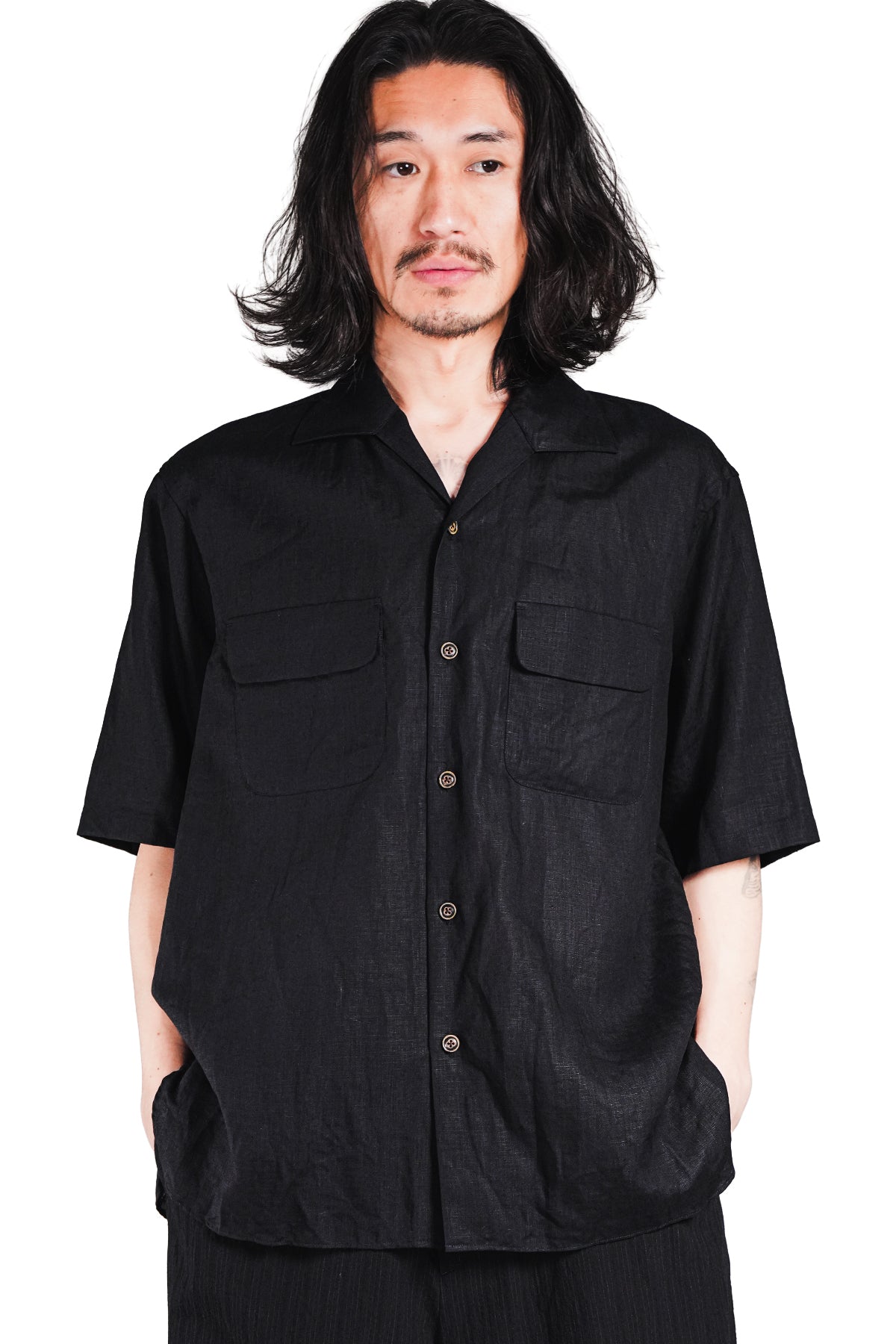 CLASSIC OPEN COLLAR SS SHIRT