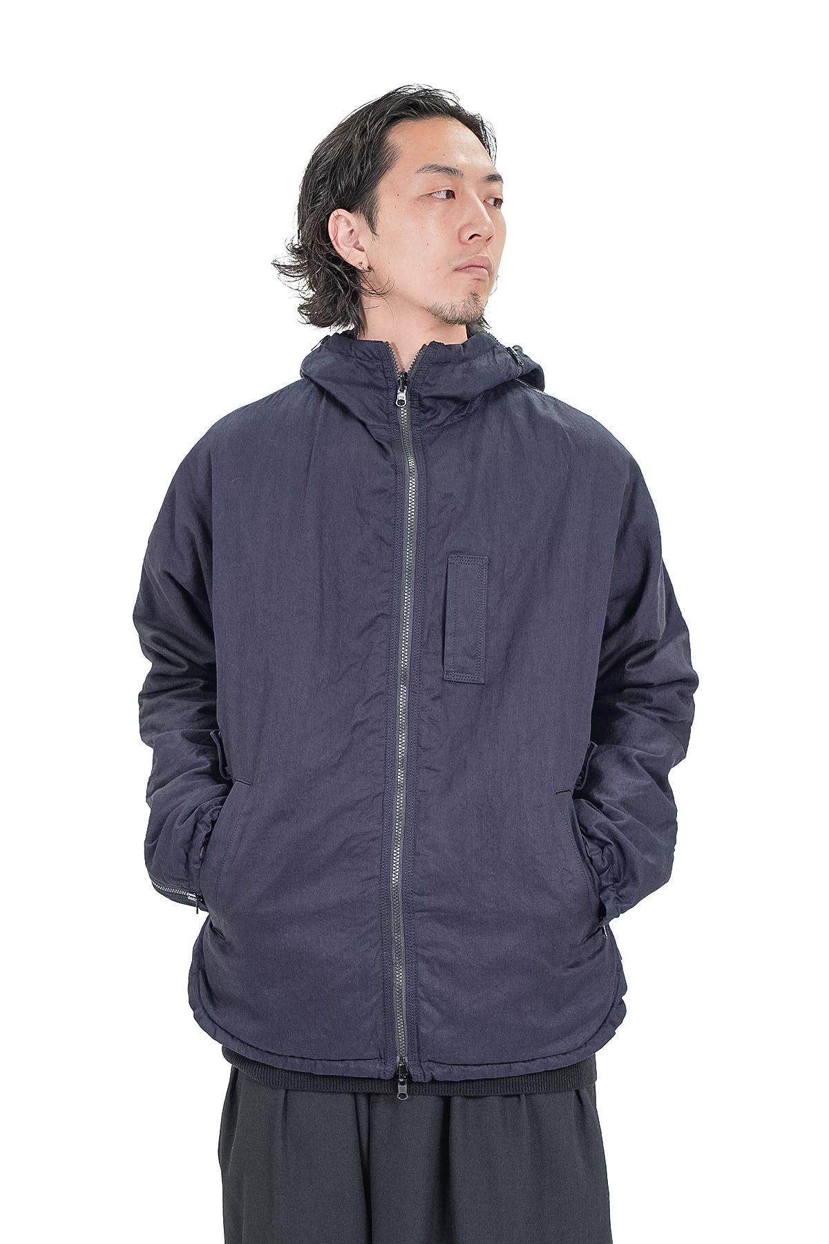 Y's BANG ON! / Reversible hood blouson Cotton denim & Nylon twill