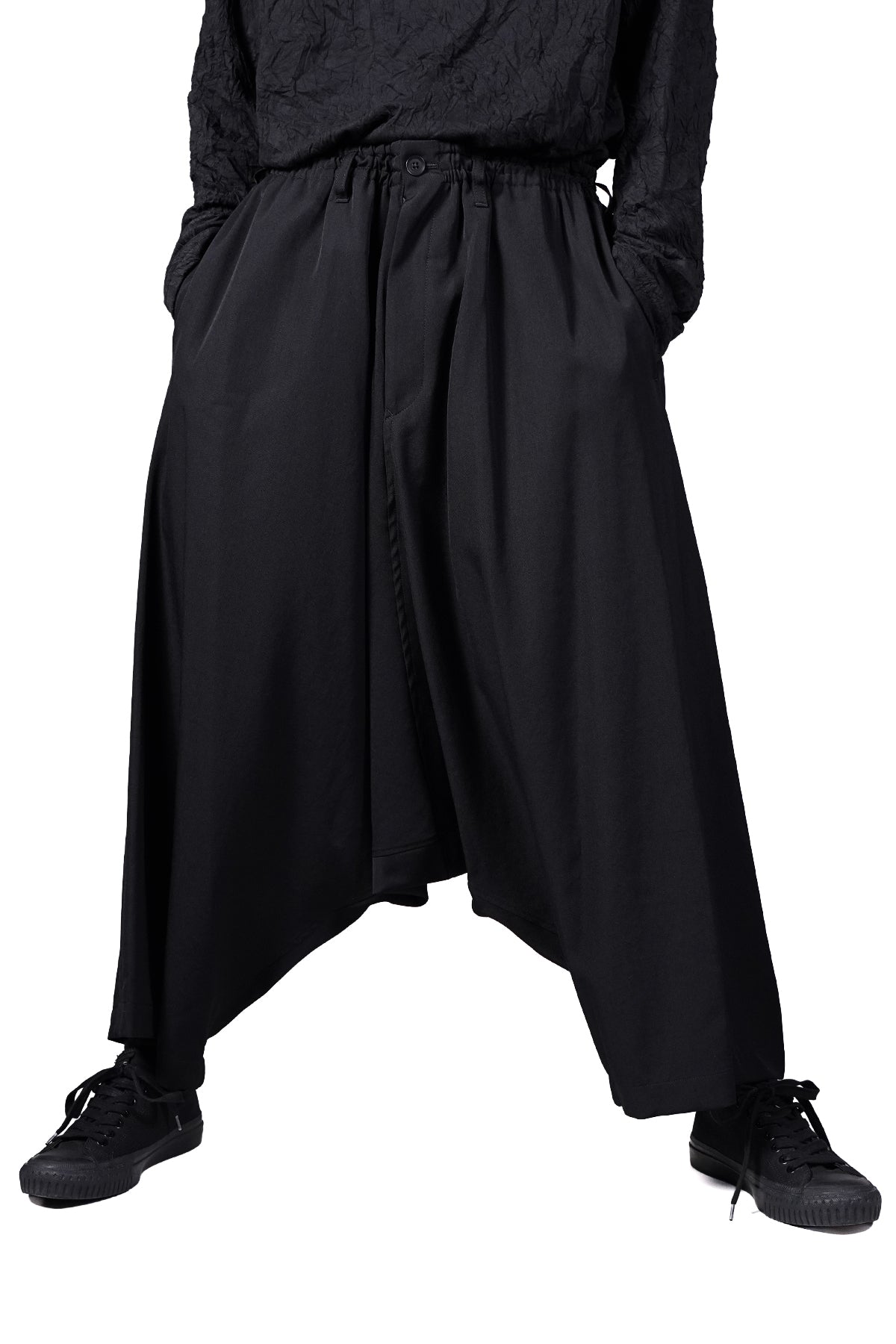 WOOL GABARDINE SAROUEL PANTS
