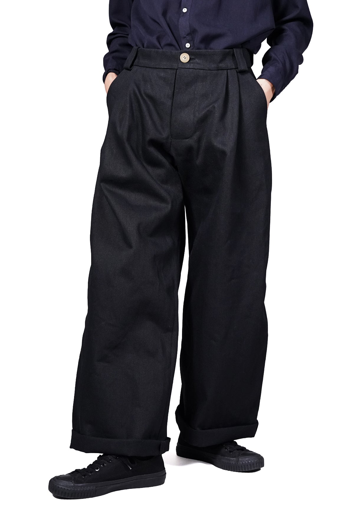 DENIM WIDE TROUSERS