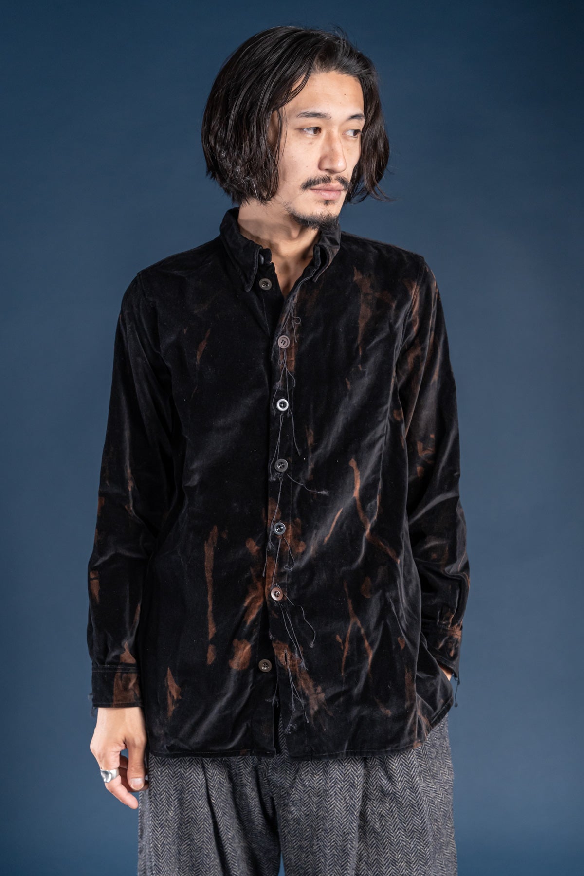 BLEACHED VELVET SHIRT