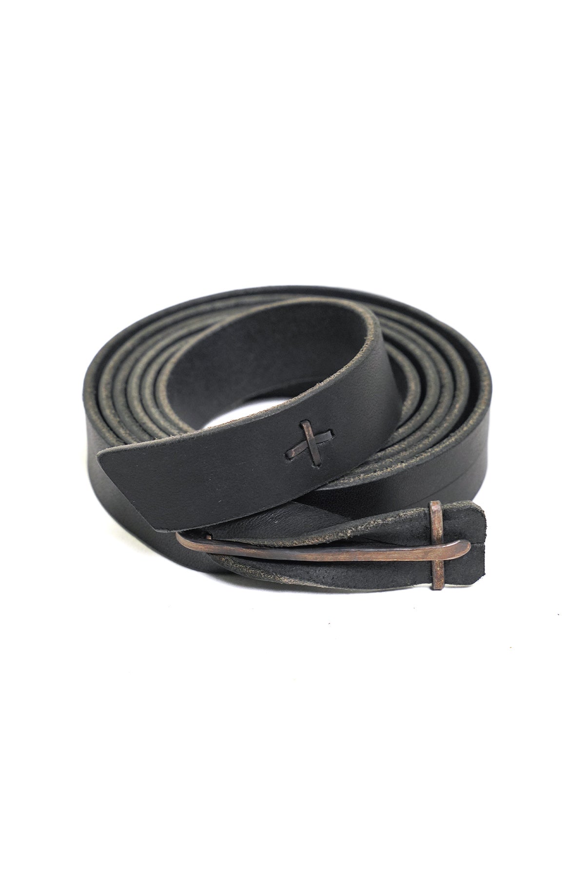 leather buckle slim belt