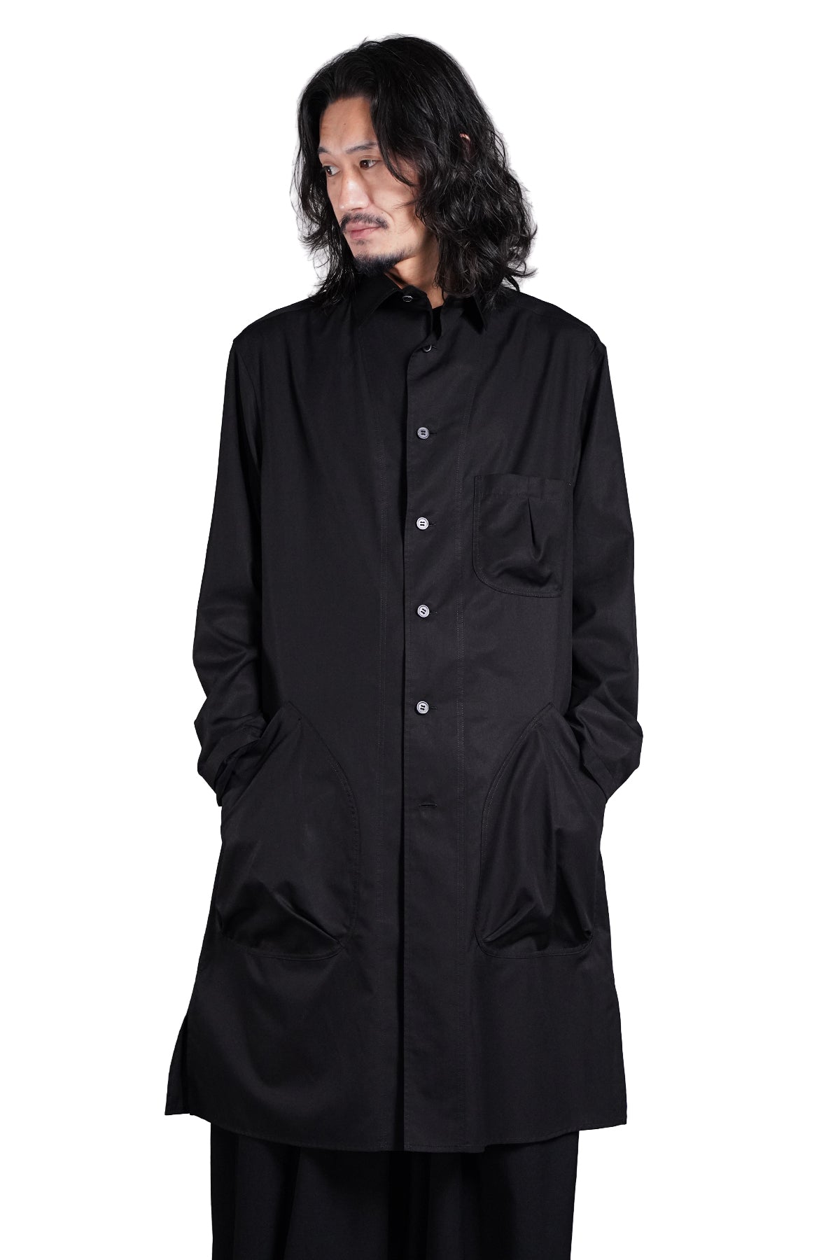 FRONT-POCKET LONG SHIRT