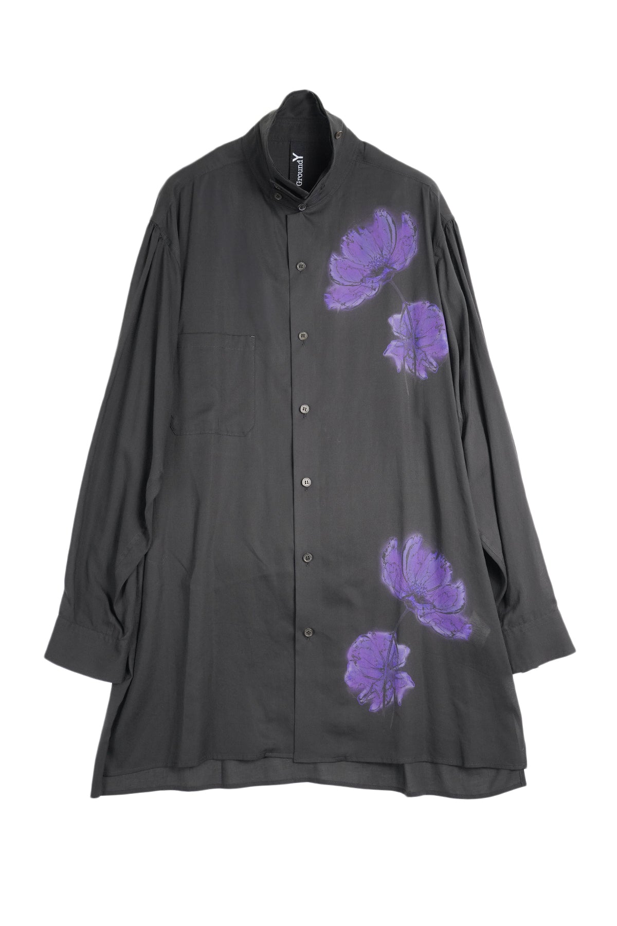 FLOWER PRINT LAYERED COLLAR SHIRT