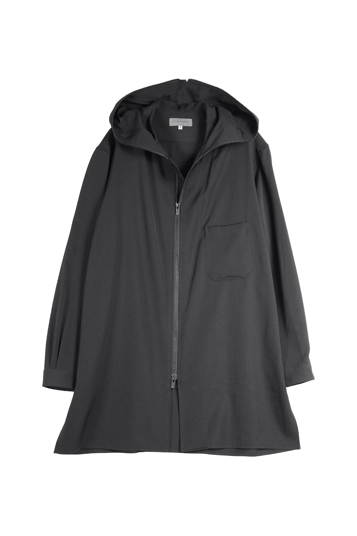 WOOL GABARDINE FASTENER HOODED BLOUSON