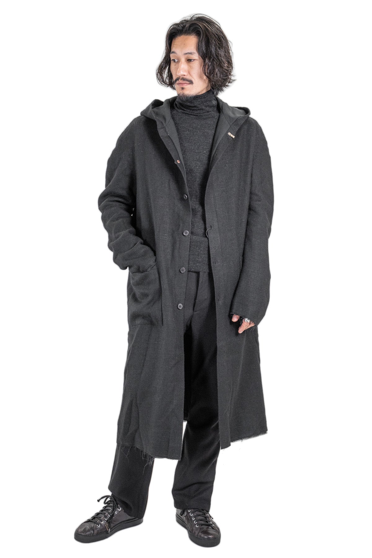 MID FIT RAGLAN HOOD COAT WITH SILVER 925 HOOK
