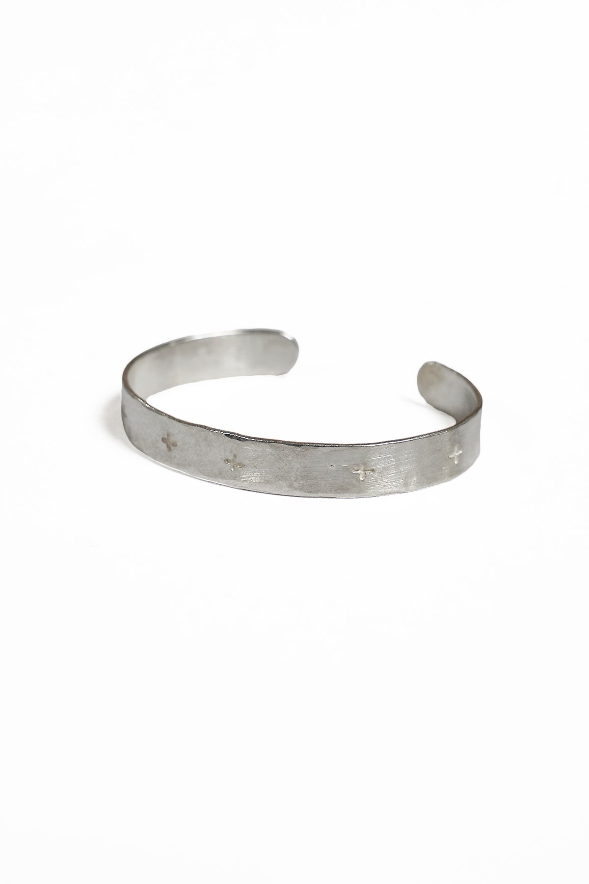 cross carved silver bracelet