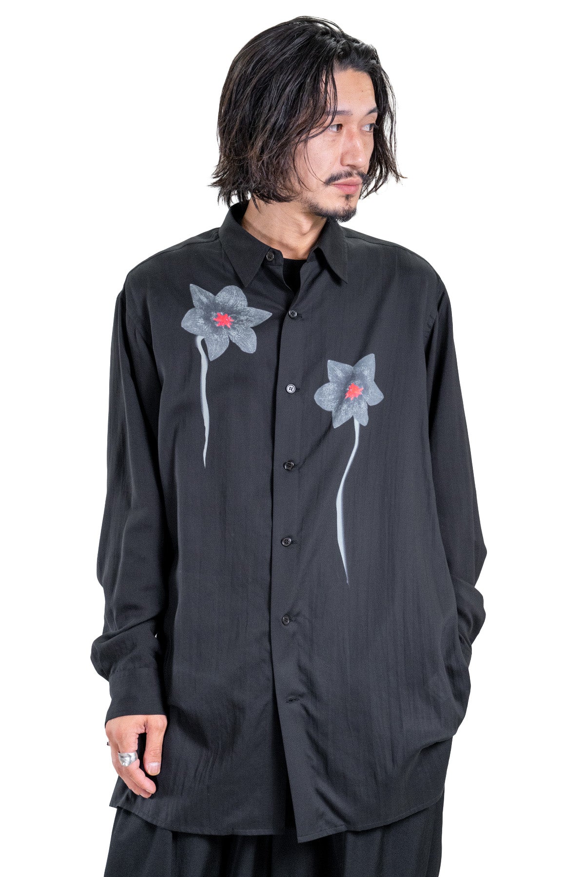 REGULAR COLLAR SHIRT WITH FLOWER PRINT