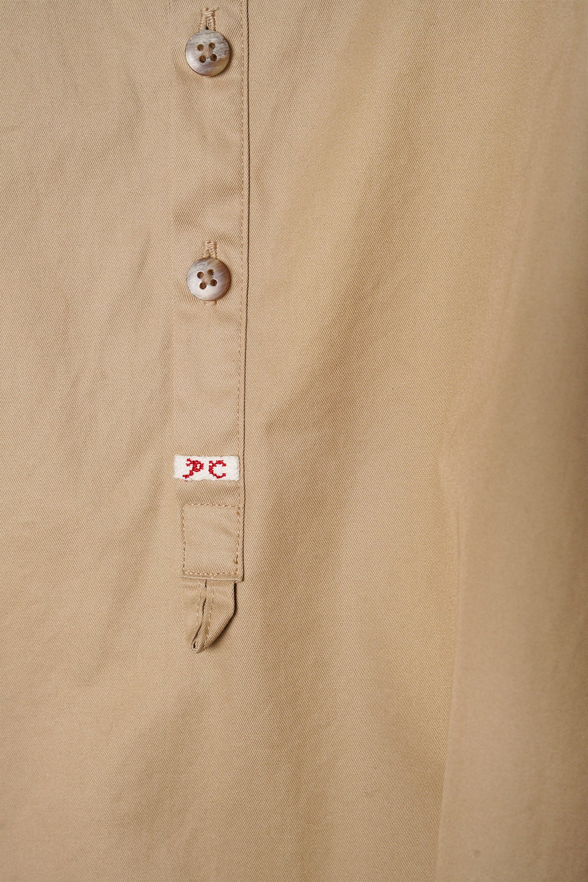 GABARDINE STAND COLLAR LONG SMOCK SHIRT – HUES ONLINE