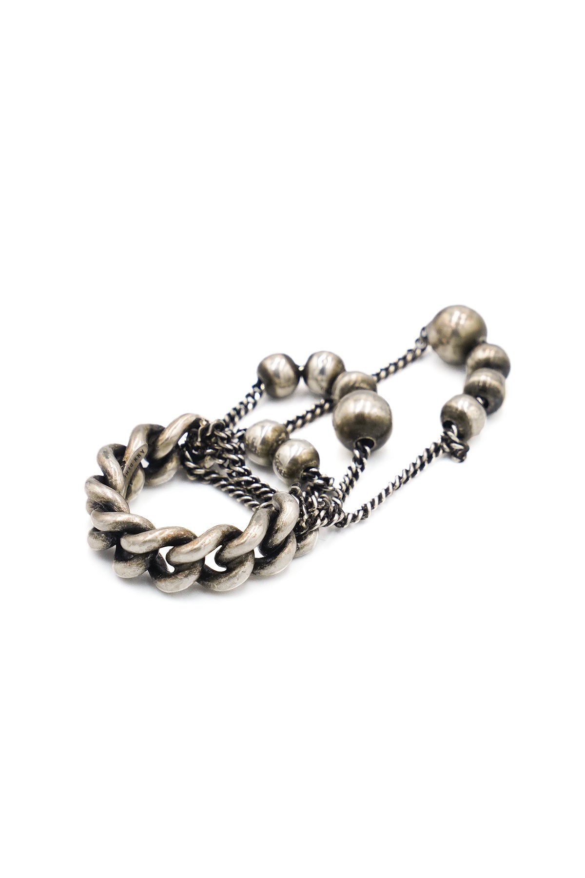 ARVO MULTI CHAINS WITH PEARLS RING SILVER ANTIQUE SILVER