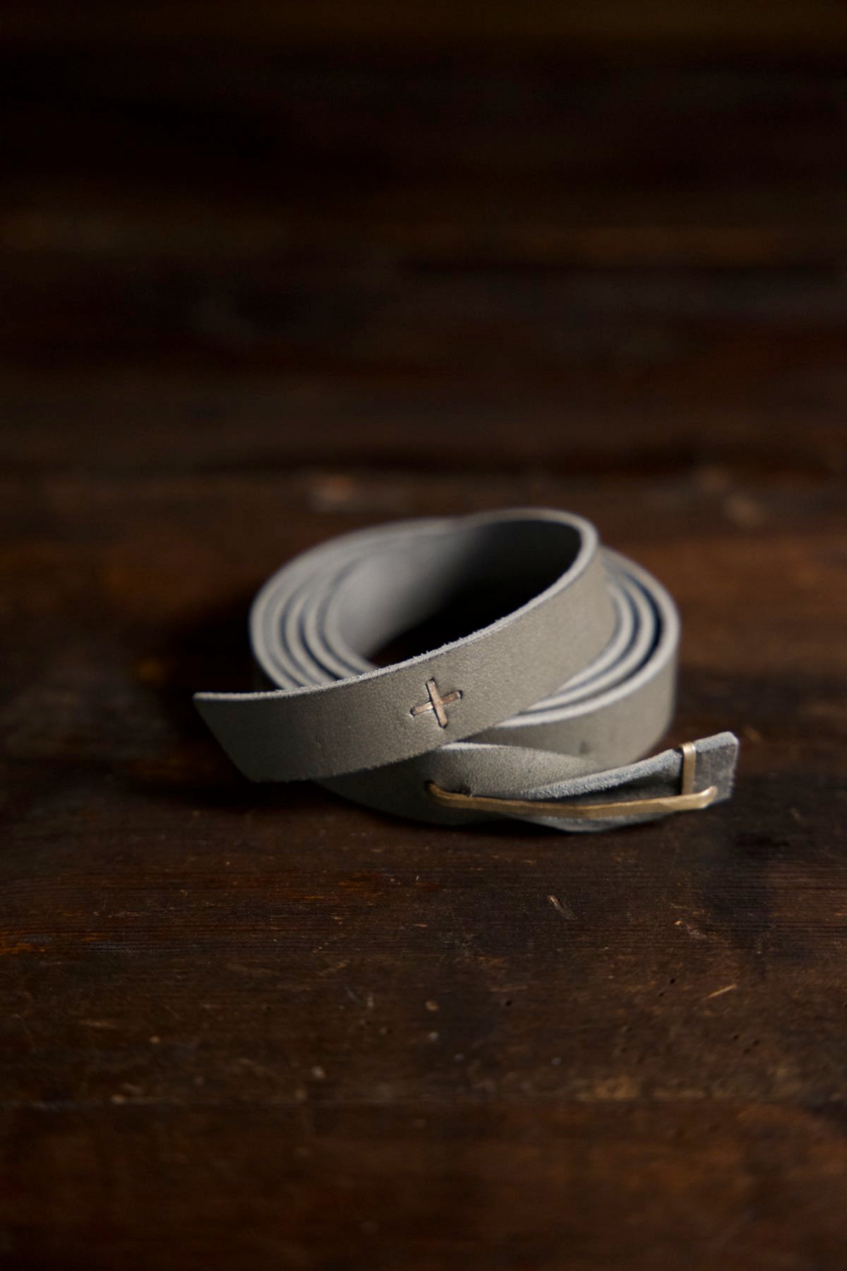 leather buckle slim belt
