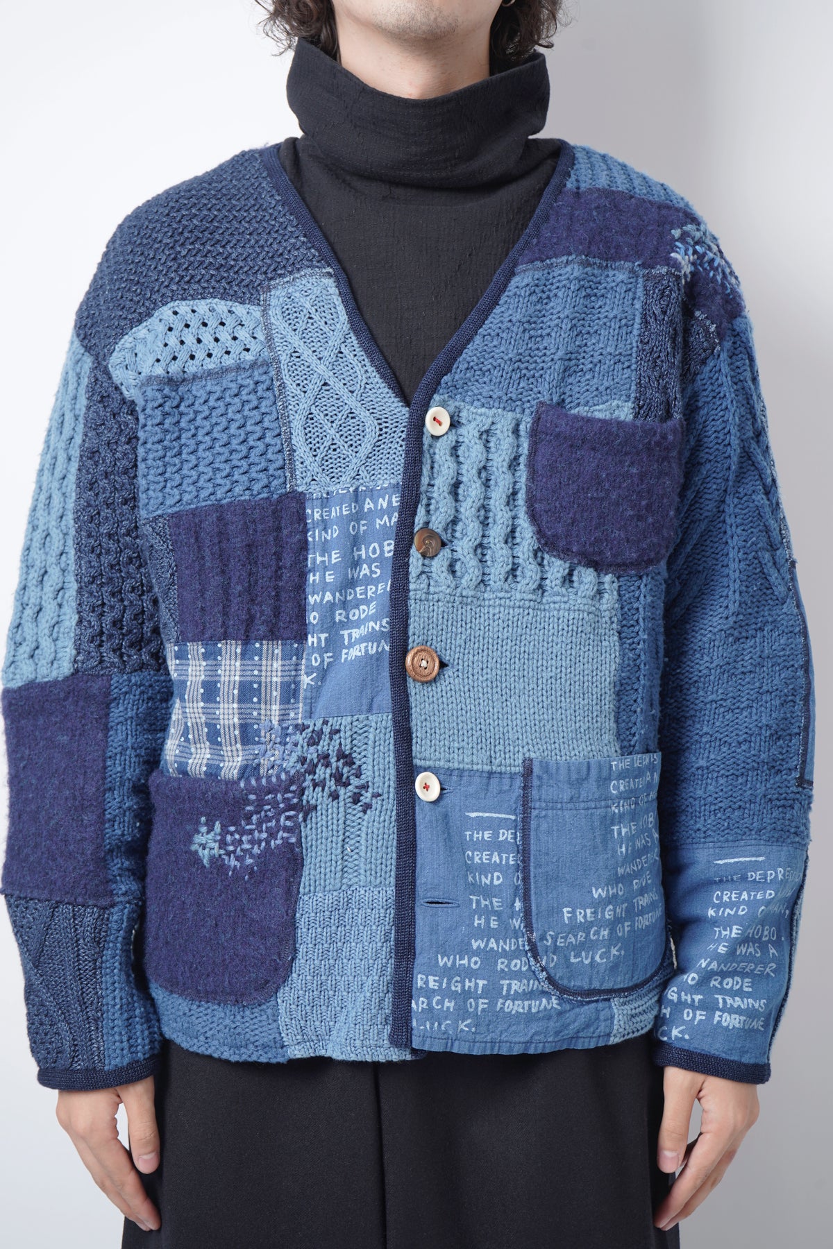 PATCHWORK KNIT CARDIGAN