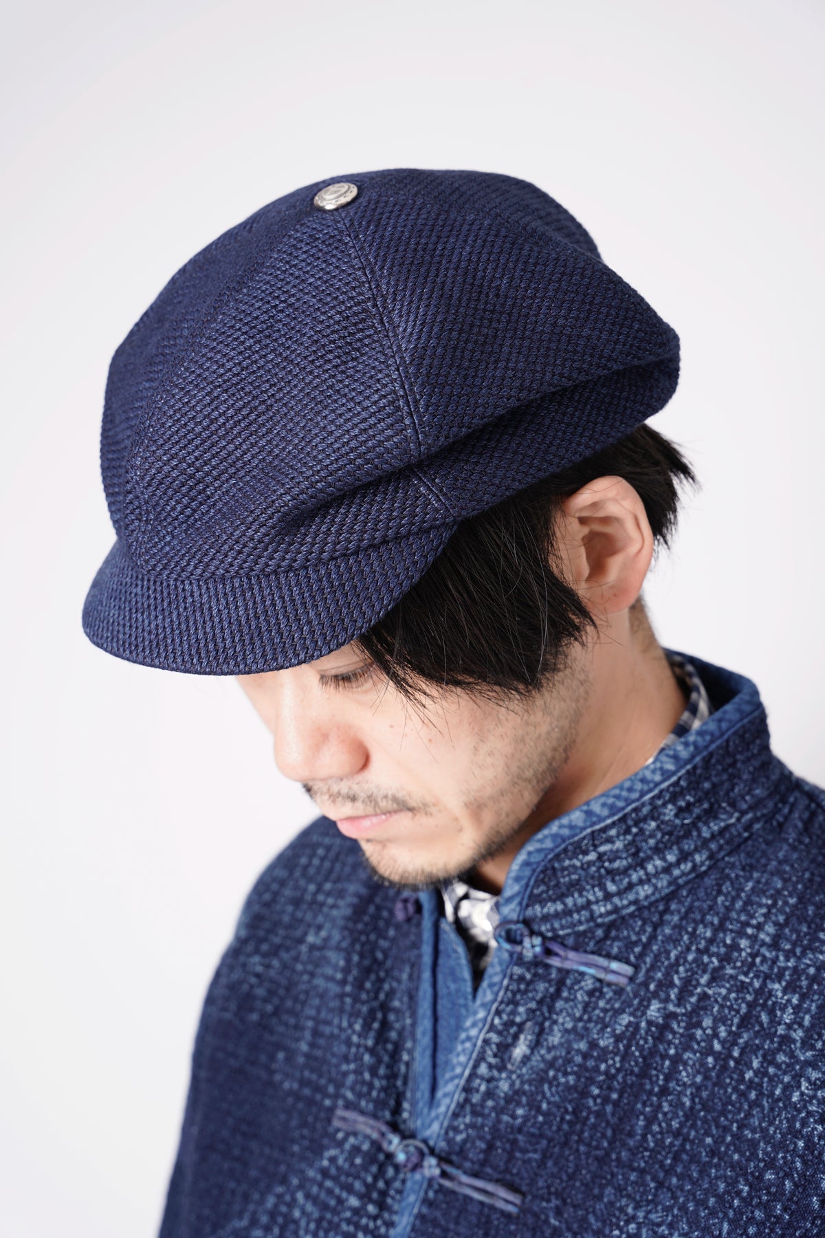 PC KENDO CASQUETTE W/SILVER BUTTONブルー